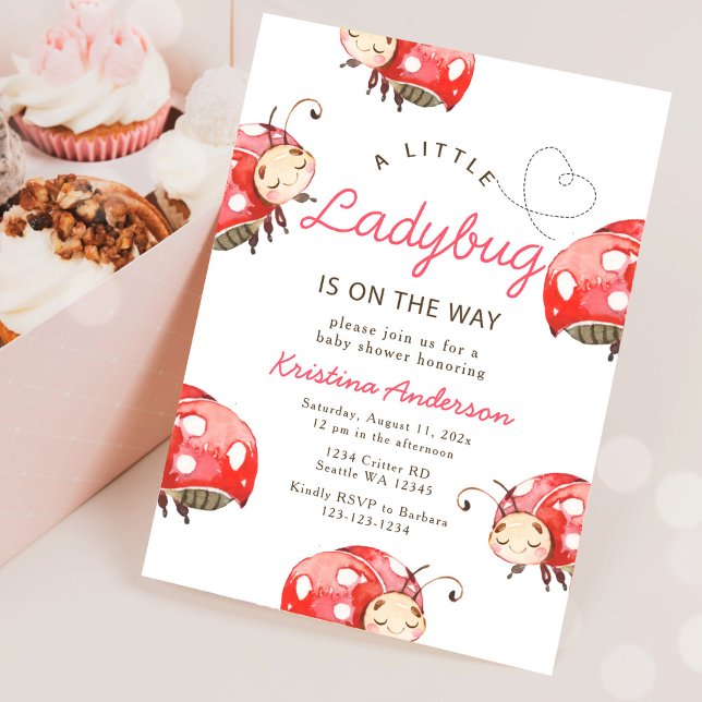 Little Ladybug Girl Babydusche Einladung (Von Creator hochgeladen)