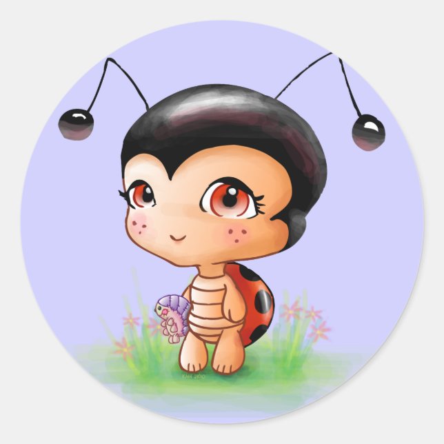 Little Ladybug Girl Sticker (Vorderseite)