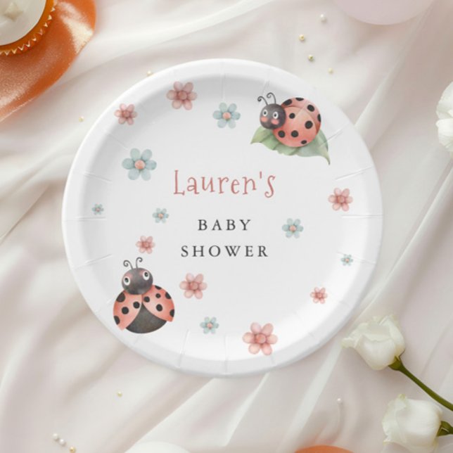 Little Ladybug Insect Girl Babydusche Pappteller (Von Creator hochgeladen)