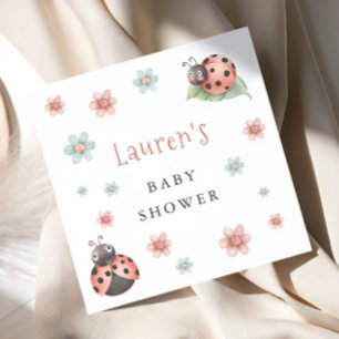 Little Ladybug Insect Girl Babydusche Serviette