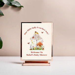 Little Ladybug Mushroom Baby Dusche Empfang Poster