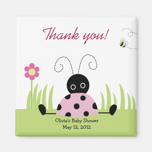 Little Ladybug (pink) Baby Shower Fevor Magnet (Vorne)