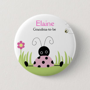 Little Ladybug Pink NAME TAG Personalisierte Taste Button