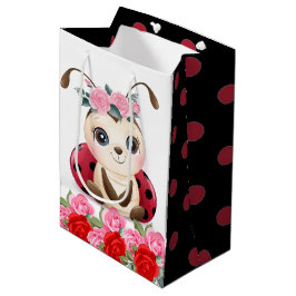 Little Ladybug Red Pink Floral Girl Baby Dusche Mittlere Geschenktüte