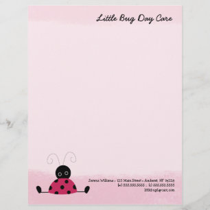 Little Ladybug Soft Pink Briefpapier Vorlage