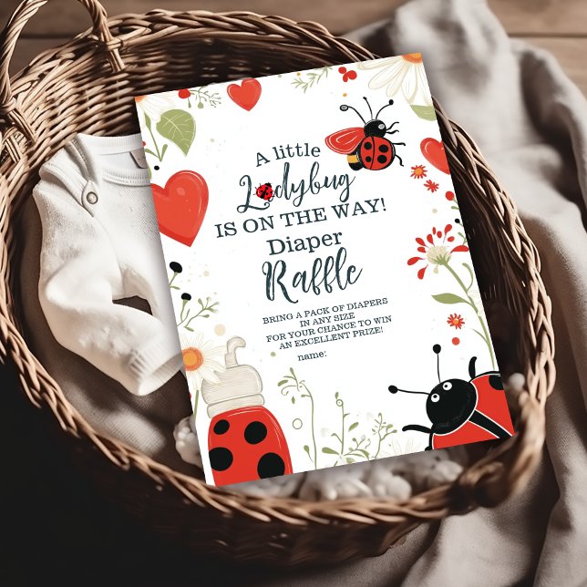 Little Ladybug Spring Baby Duwer Diapper Raffle Begleitkarte (Von Creator hochgeladen)