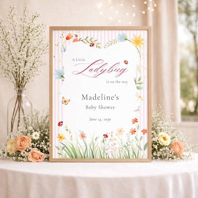 Little Ladybug Wildflower Baby Shower Welcome Poster (Von Creator hochgeladen)