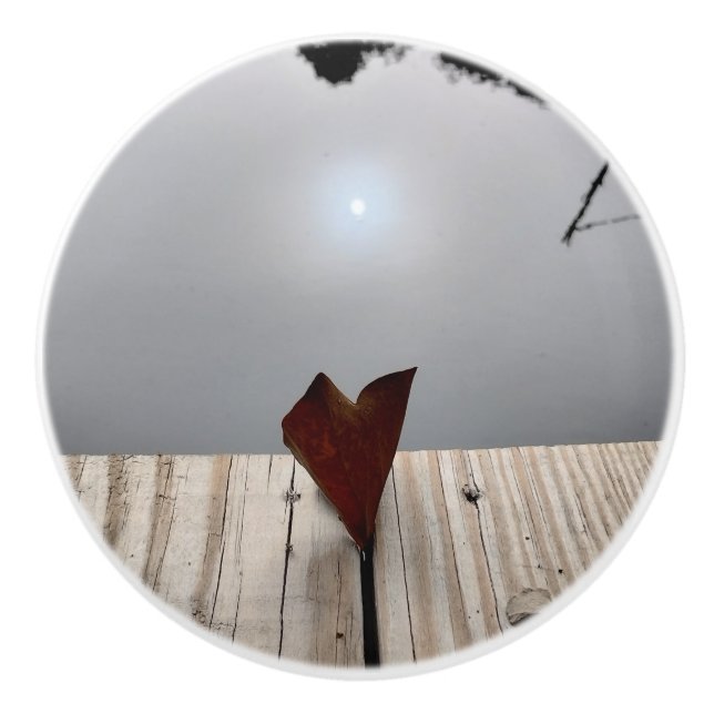 Little Lake Heart Love Leaf Keramikknauf (Vorderseite)