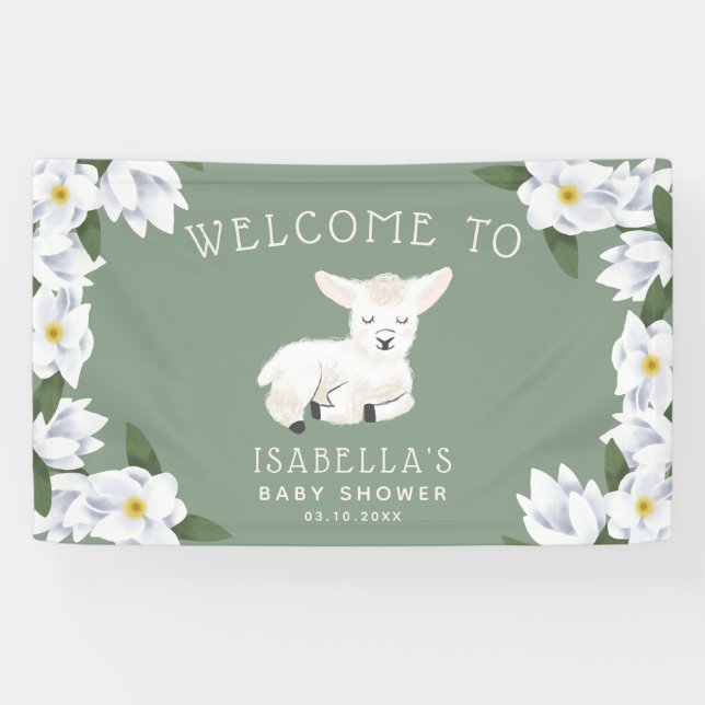 Little Lamb Baby Dusche Begrüßung Banner (Horizontal)