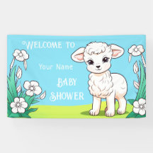 Little Lamb Baby Shower Banner