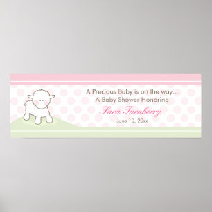 Little Lamb Baby Shower Banner   Mädchen Poster