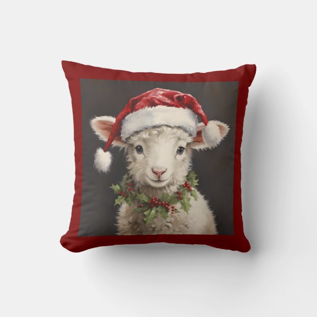 LITTLE LAMB CHRISTMAS PILLOW KISSEN (Vorderseite)