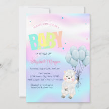Little Lamb Sheep Holographic Baby Shower