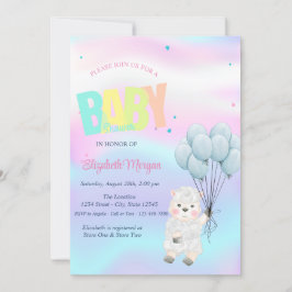 Little Lamb Sheep Holographic Baby Shower Einladung