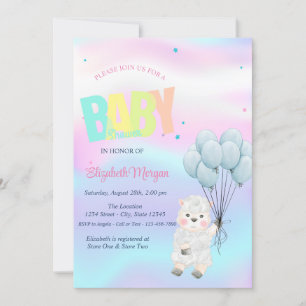 Little Lamb Sheep Holographic Baby Shower Einladung