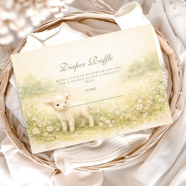 Little Lamb Wildflower Frame Diapper Raffle Begleitkarte