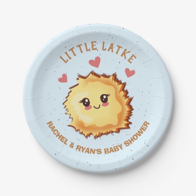 Little Latke Hanukkah Baby Shower Pappteller (Vorderseite)