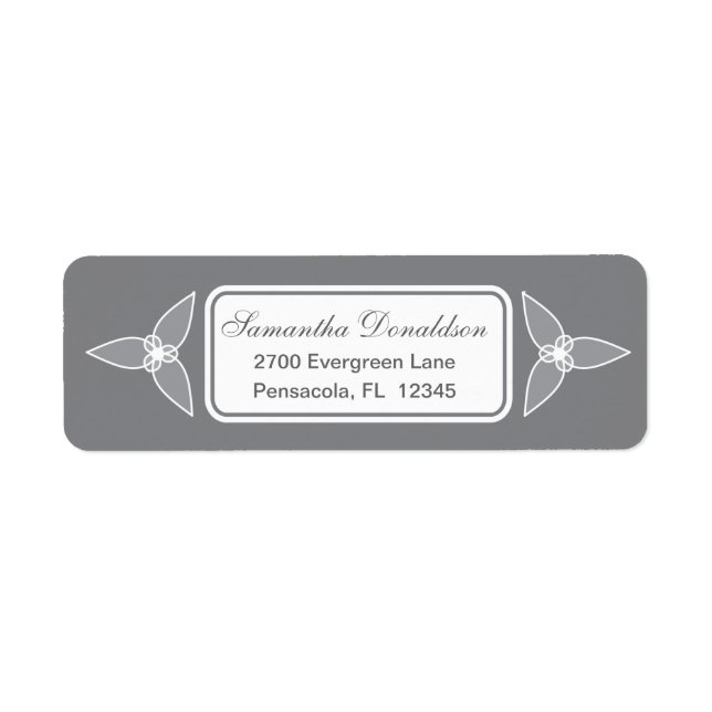Little Leaf Basic Return Address Label - Grau (Vorne)