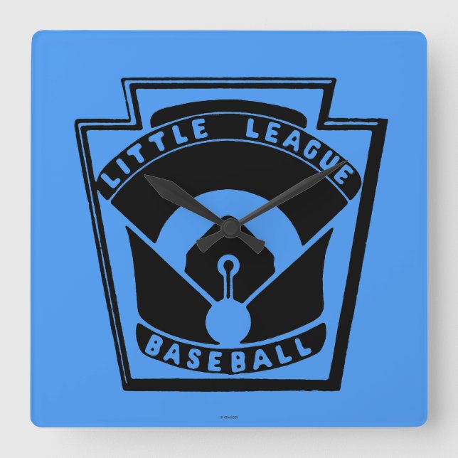 Little League Baseball Quadratische Wanduhr (Vorderseite)