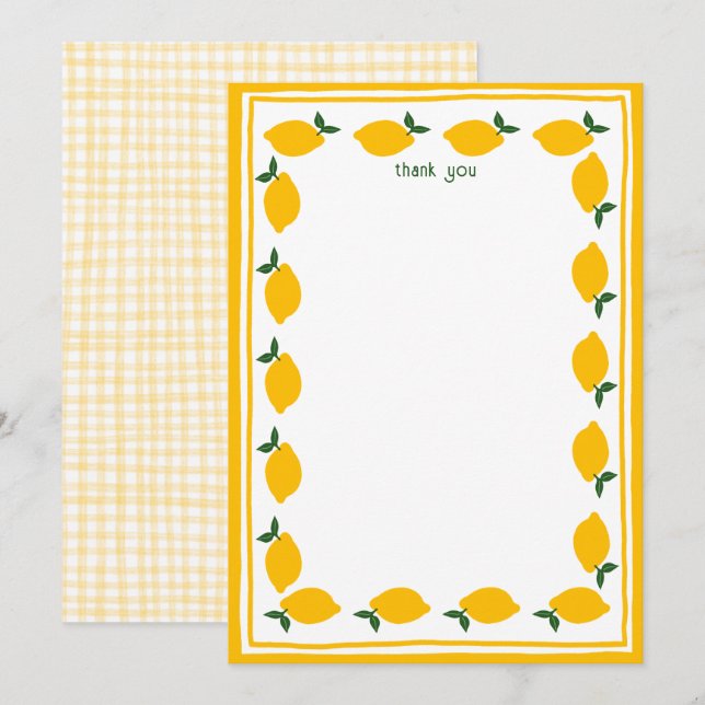 Little Lemons CUSTOM Brautparty Dankeskarte (Vorne/Hinten)