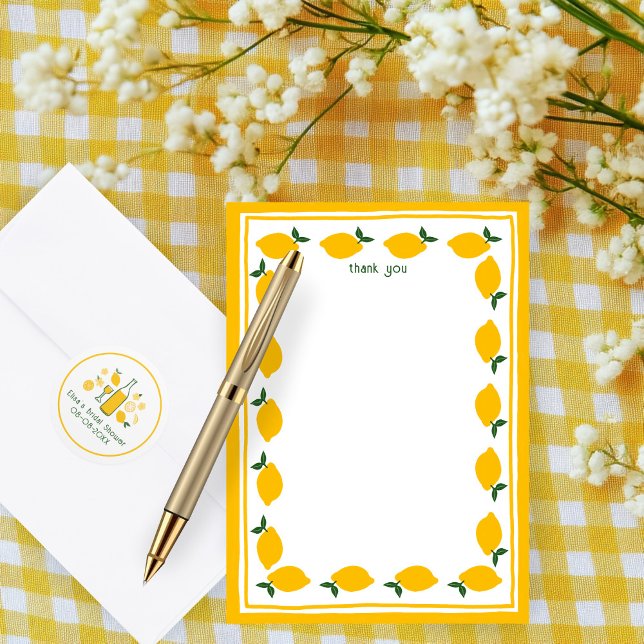 Little Lemons CUSTOM Brautparty Dankeskarte (Little Lemons CUSTOM Bridal Shower Thank You NOte Card
)