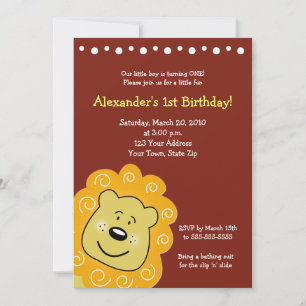 Little Leo Lion BIRTHDAY Einladung 5 x 7