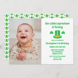 Little Leprechaun 1. Geburtstag Einladung