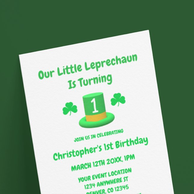 Little Leprechaun 1. Geburtstag Einladung (Von Creator hochgeladen)