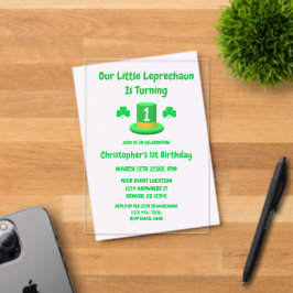 Little Leprechaun 1st Birthday Acryleinladungen