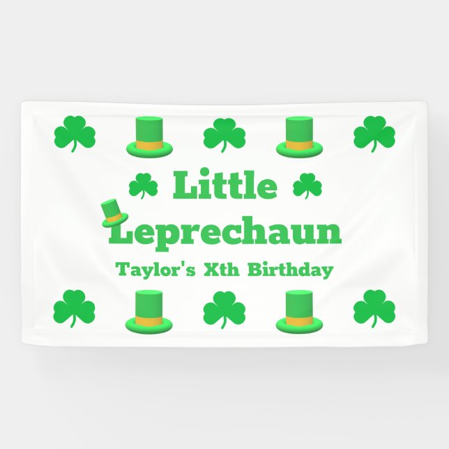 Little Leprechaun Birthday Banner (Horizontal)