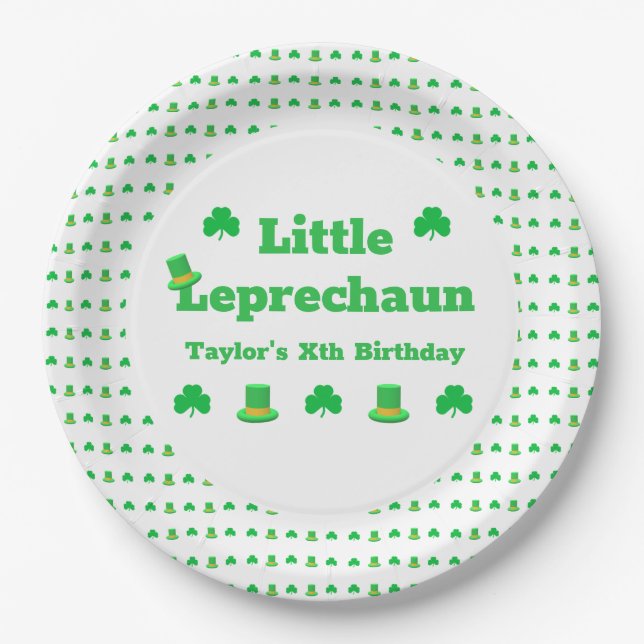 Little Leprechaun Birthday Pappteller (Vorderseite)