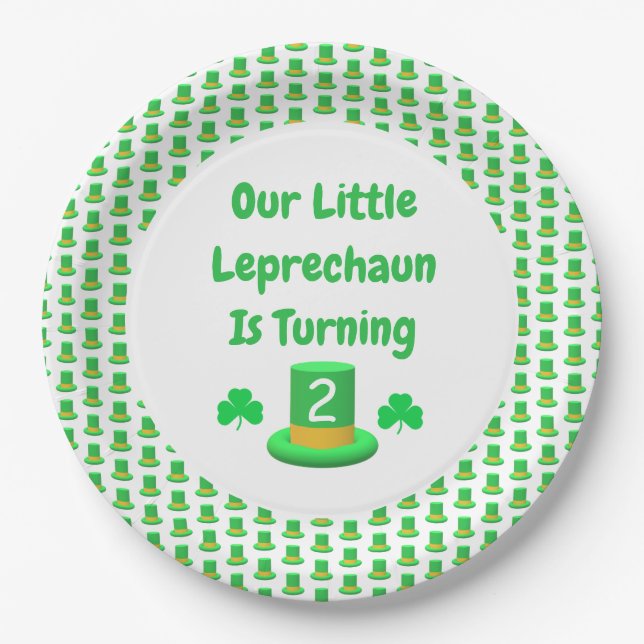 Little Leprechaun Birthday Pappteller (Vorderseite)