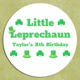 Little Leprechaun Birthday Runder Aufkleber
