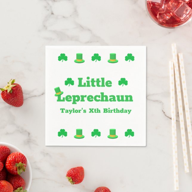 Little Leprechaun Birthday Serviette (Beispiel)