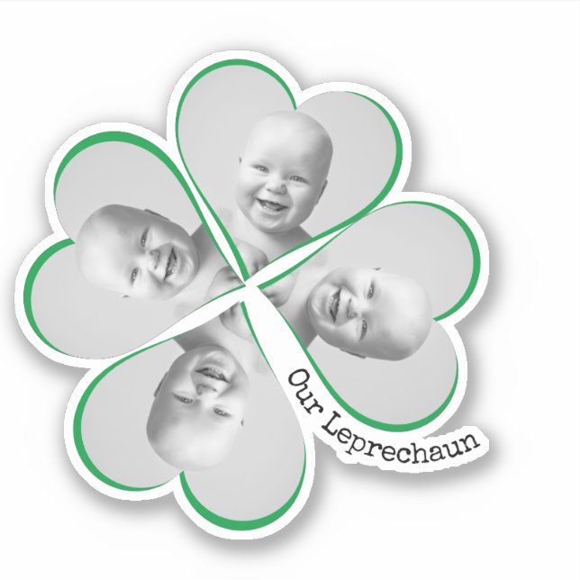 Little Leprechaun Custom Foto St Patricks Day Aufkleber (Vorderseite)