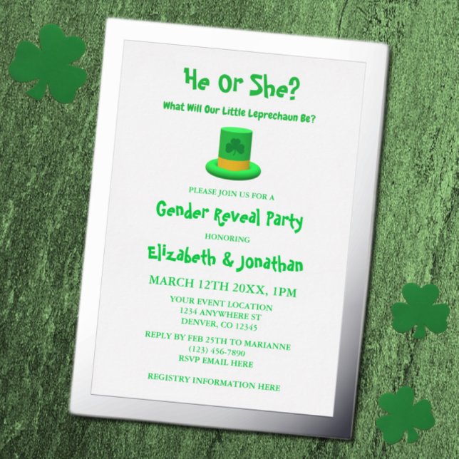 Little Leprechaun Gender Reveal Folieneinladung (Von Creator hochgeladen)
