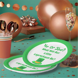 Little Leprechaun Gender Reveal Pappteller