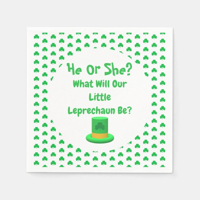 Little Leprechaun Gender Reveal Serviette (Vorderseite)