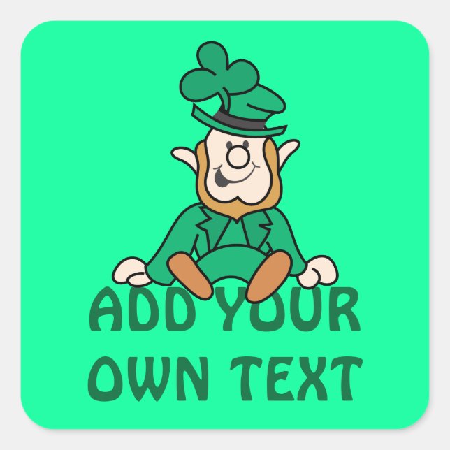 Little Leprechaun - Ihren eigenen Text hinzufügen Quadratischer Aufkleber (Vorderseite)