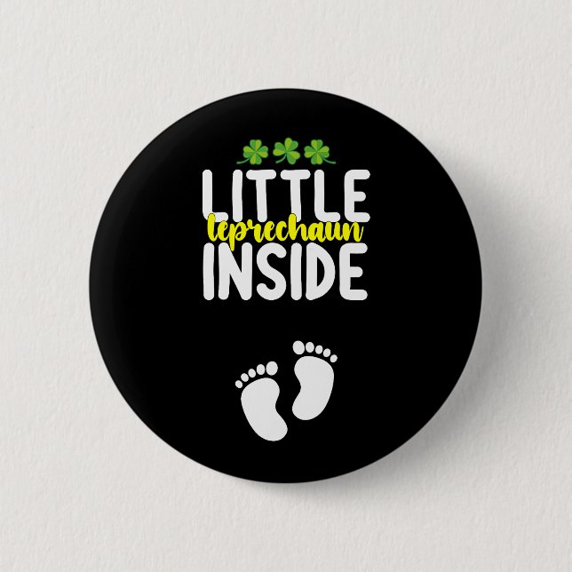 Little Leprechaun Inside Schwangerschaft Schwanger Button (Vorderseite)