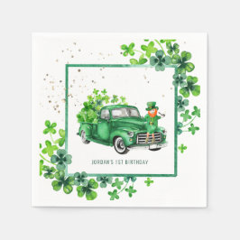 Little Leprechaun Kleeblatt Truck Geburtstagsparty Serviette