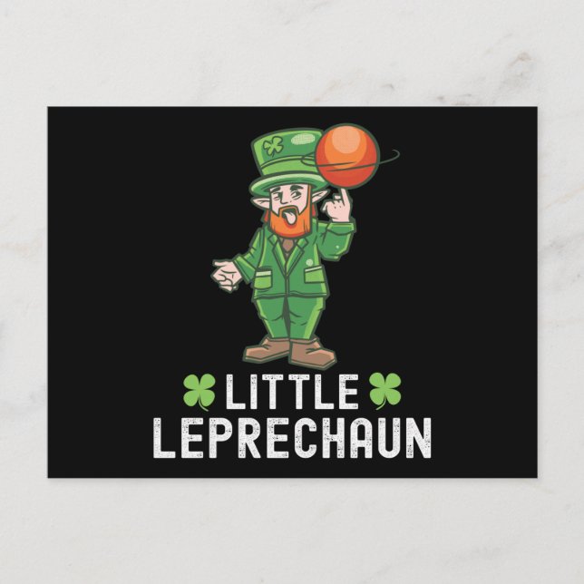 Little Leprechaun - St. Patricks Day Basketball Postkarte (Vorderseite)