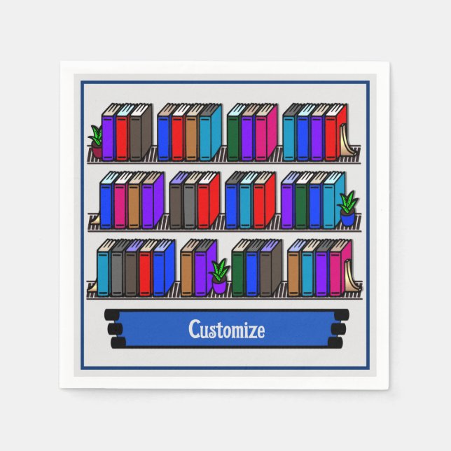 Little Library Book Club White Serviette (Vorderseite)