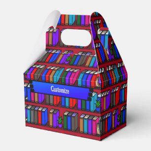 Little Library Book Shelves Red Gable Geschenkschachtel