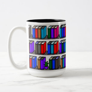 Little Library Book Shelves White Zweifarbige Tasse