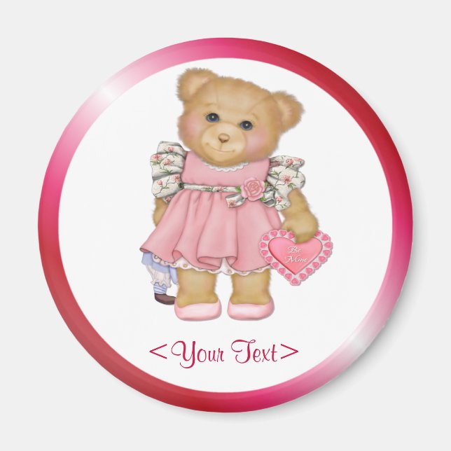 Little Liebe Teddy - Text anpassen Magnet (Vorne)
