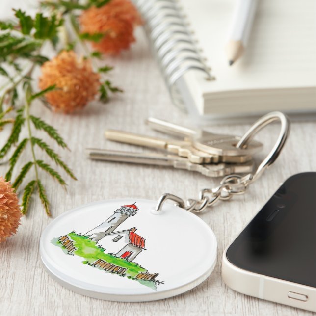 Little Lighthouse Wassercolor Schlüsselanhänger (Vorderseite rechts)