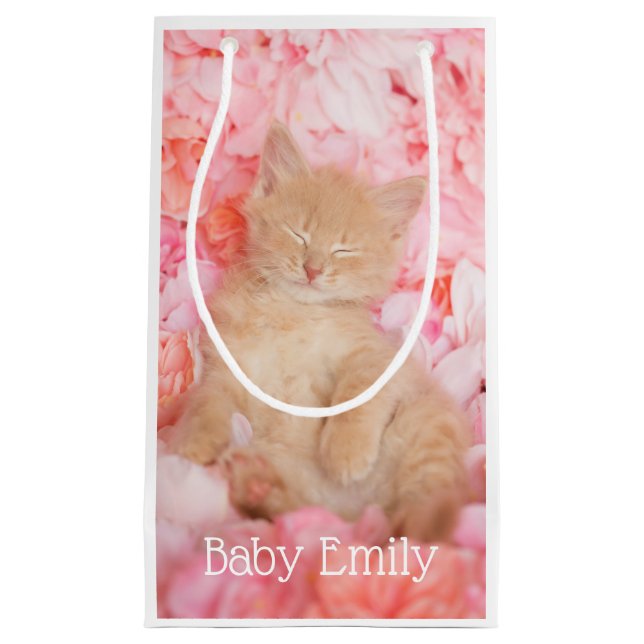 Little Linus Pink Floral Schlafkitten Kleine Geschenktüte (Vorderseite)