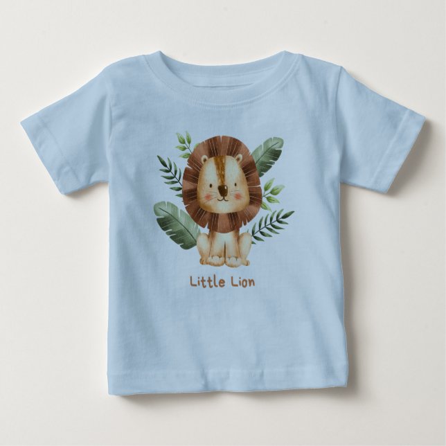 Little Lion Baby T - Shirt: Adorable Brown Lion De T-shirt (Vorderseite)