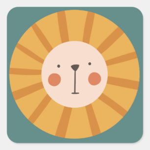 Little Lion Birthday Quadratischer Aufkleber